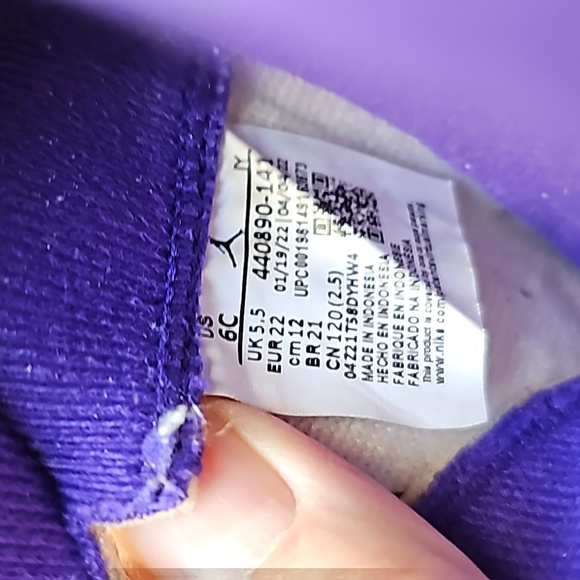 Jordan 5 Retro TD Dark Concord High Tops Size 6 Toddlers - Picture 10 of 11